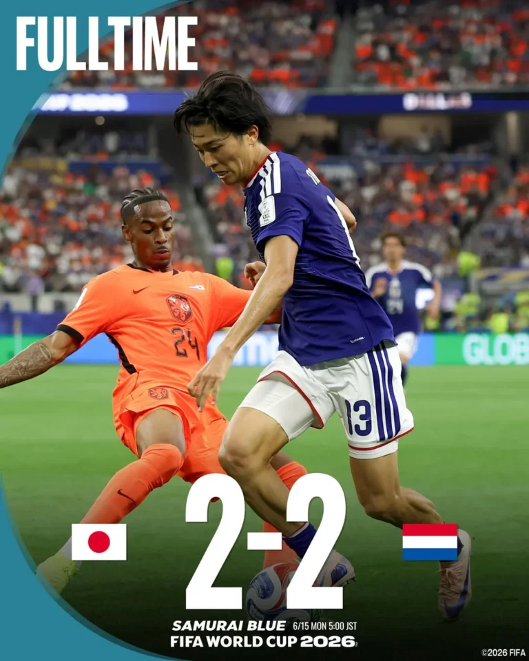 Jepang merayakan gol penyeimbang di akhir laga, sementara Jerman menang 7-1 atas Curaçao