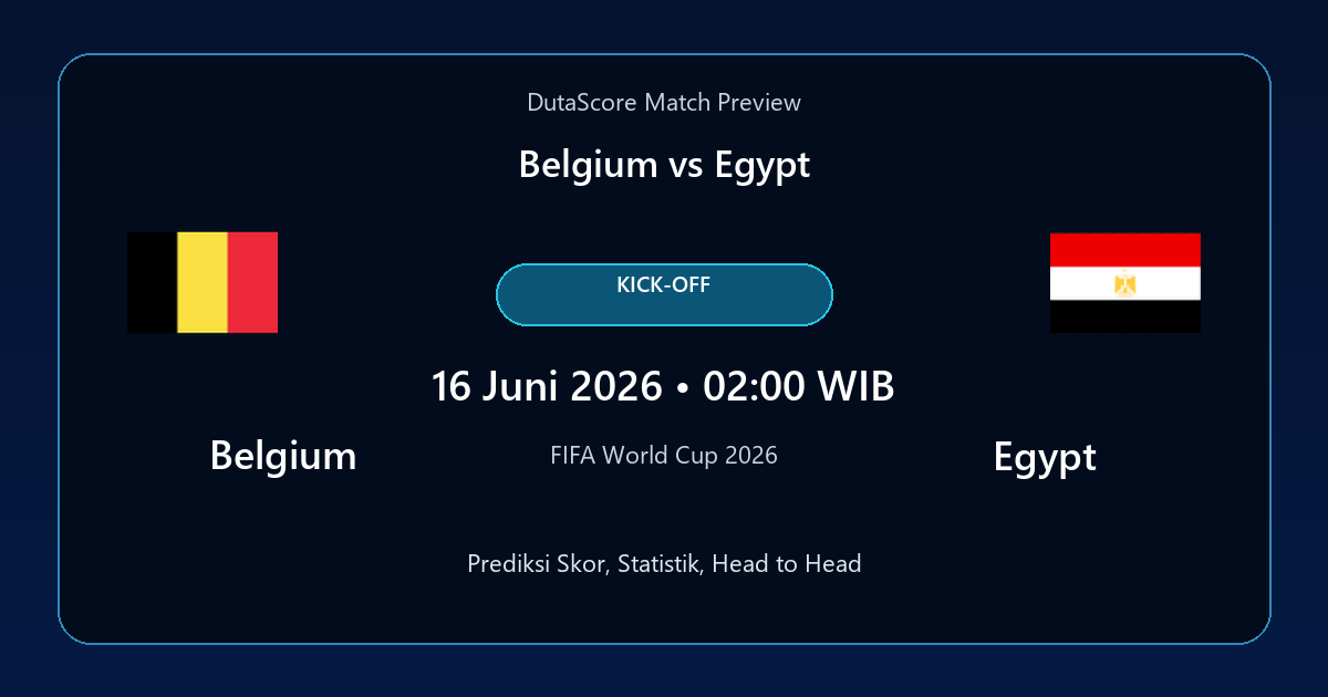 Prediksi Belgium vs Egypt