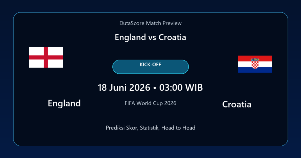 Prediksi England vs Croatia