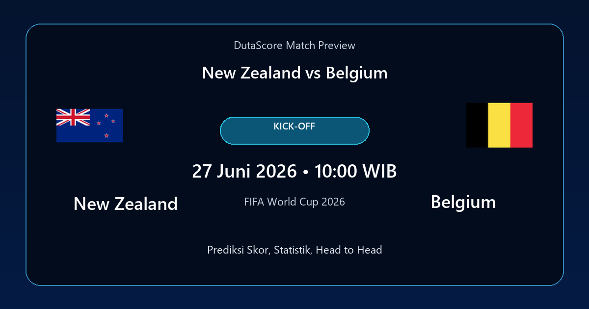 Prediksi New Zealand vs Belgium